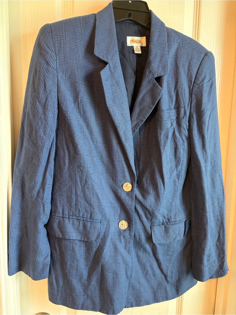 Talbots Navy Glen Plaid Sport Coat